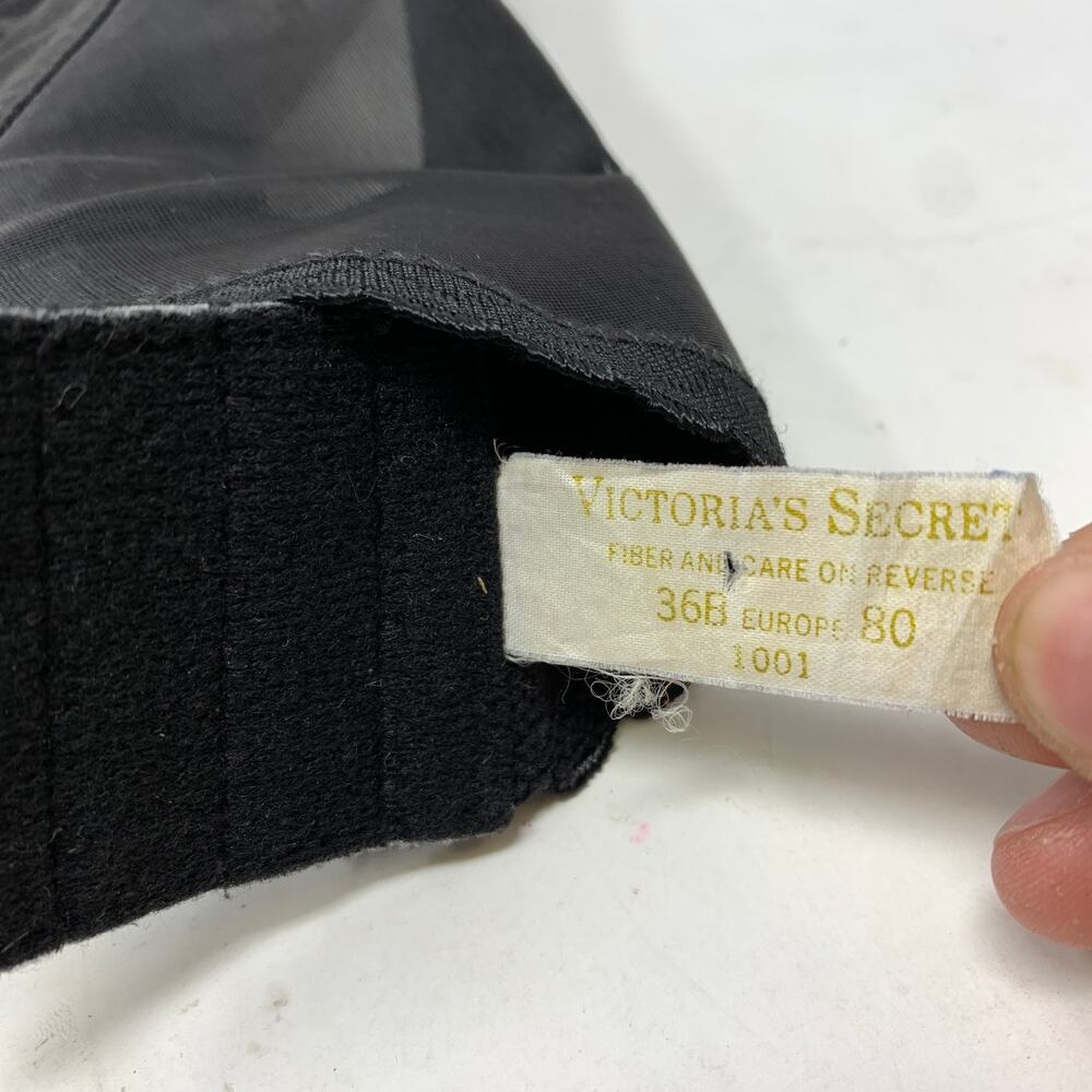 Vintage Victoria's Secret Gold Label Lace Longline Bustier Bra Black 36B - Picture 5 of 5